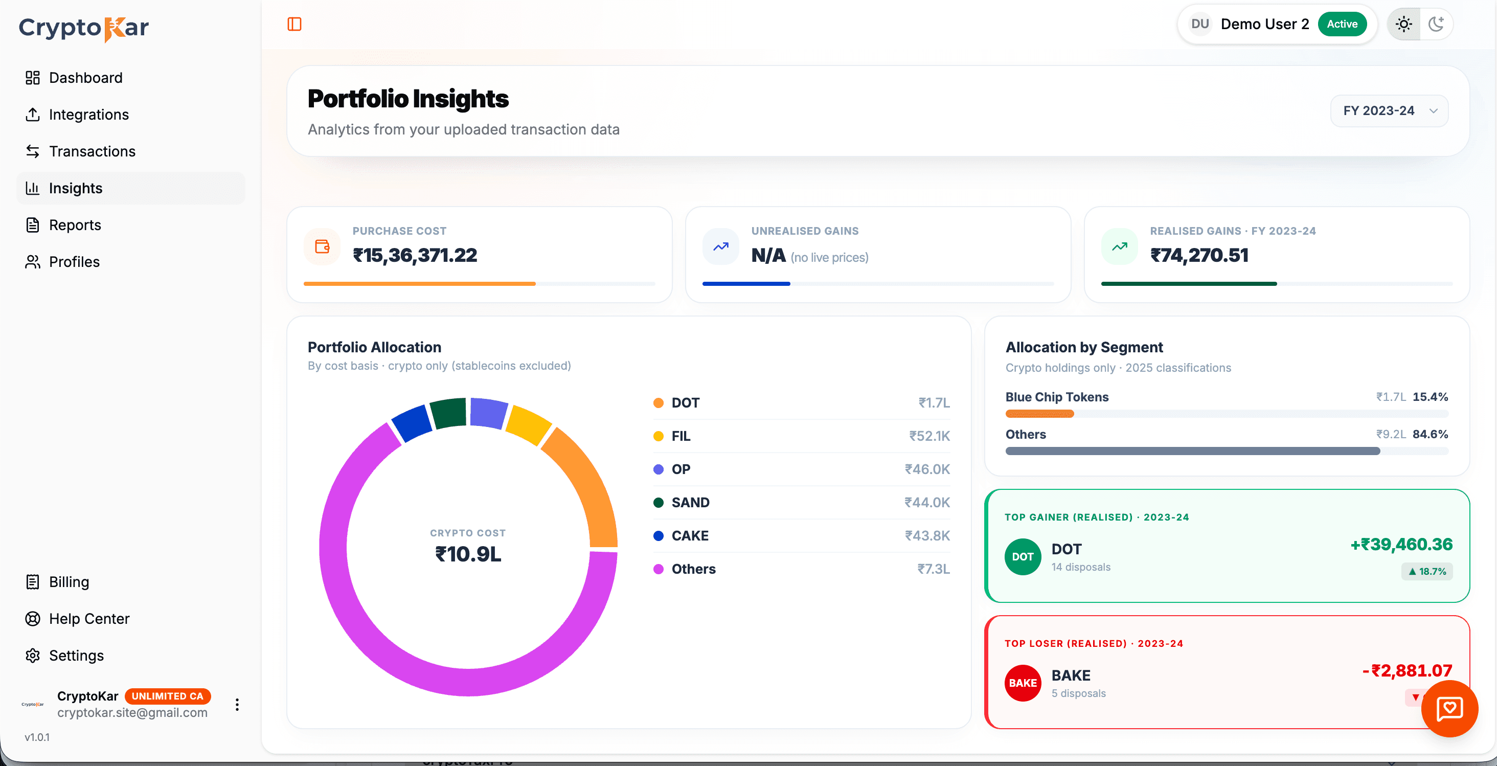 Investor tax dashboard preview